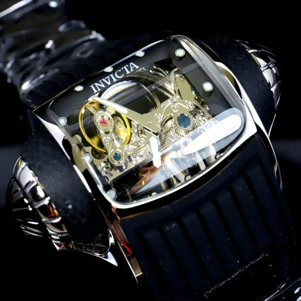 Skeleton Black 68mm Silver Men's Ghost Watch!